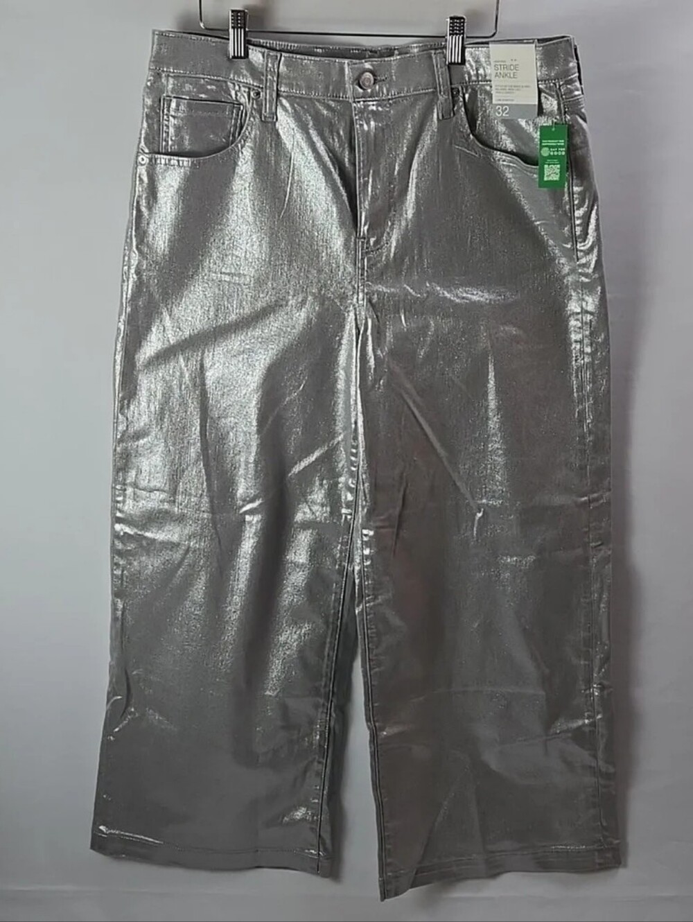 GAP WIDE LEG METALLIC ANKLE JEANS